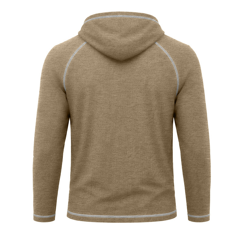 Mens Hooded Long-sleeve T-shirt Sports Top