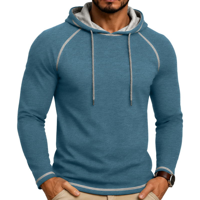 Mens Hooded Long-sleeve T-shirt Sports Top