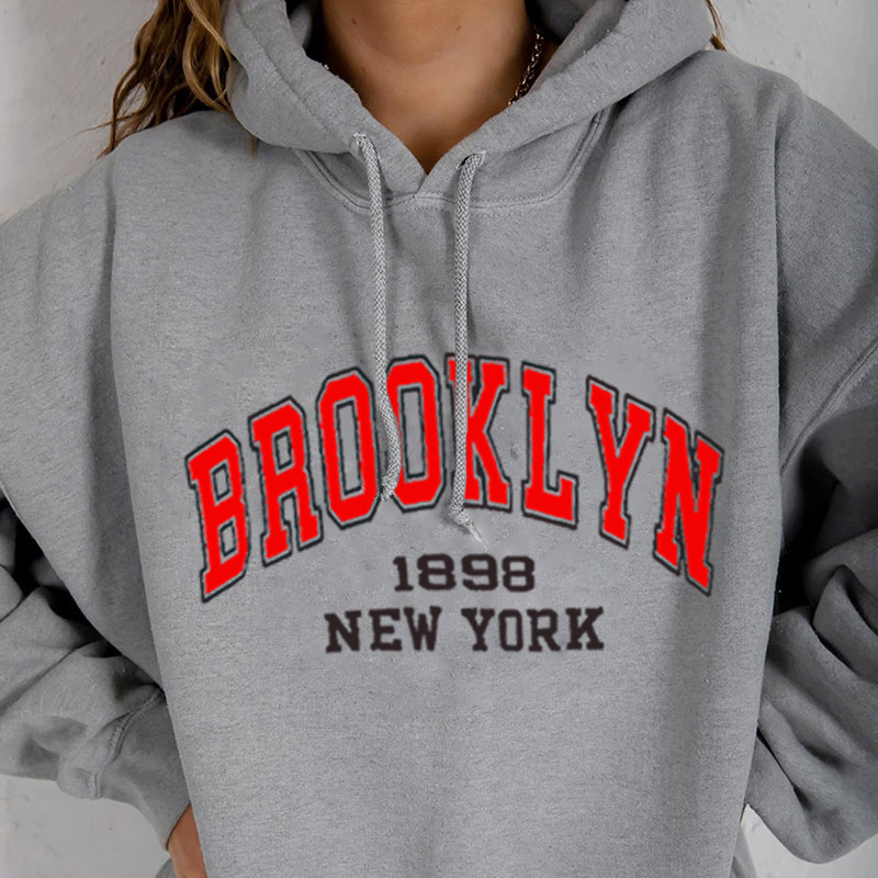 Printed Sports Plus Fleece Hooded Sweatshirt