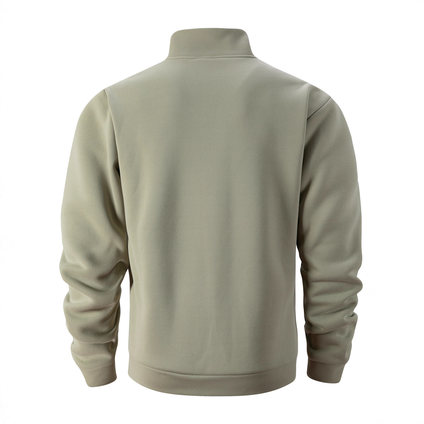 New Autumn Winter Mens Fleece-lined Hoodie With A Stand-up Collar And Half-zip