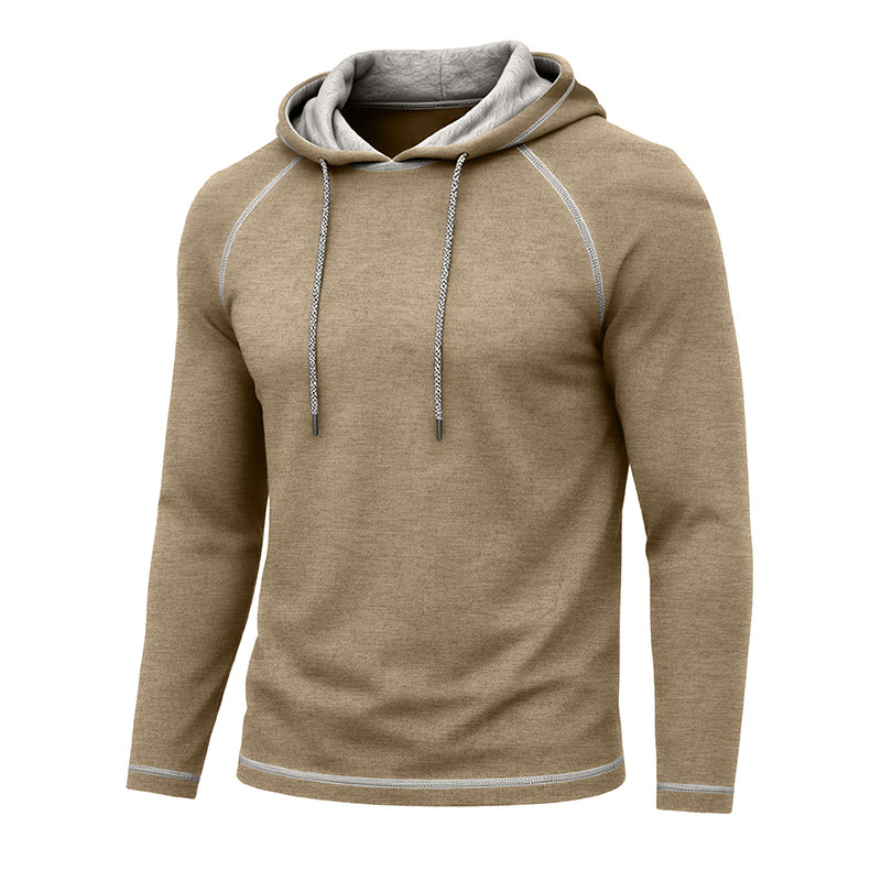 Mens Hooded Long-sleeve T-shirt Sports Top