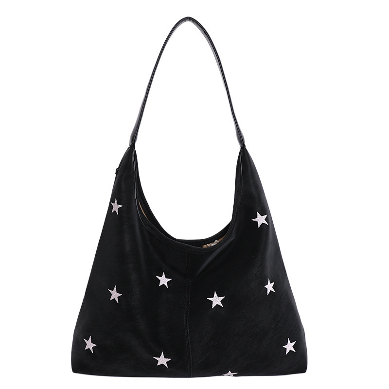 Five-Pointed Star Embroidered Commuter Shoulder Fashion Tote Bag For Women