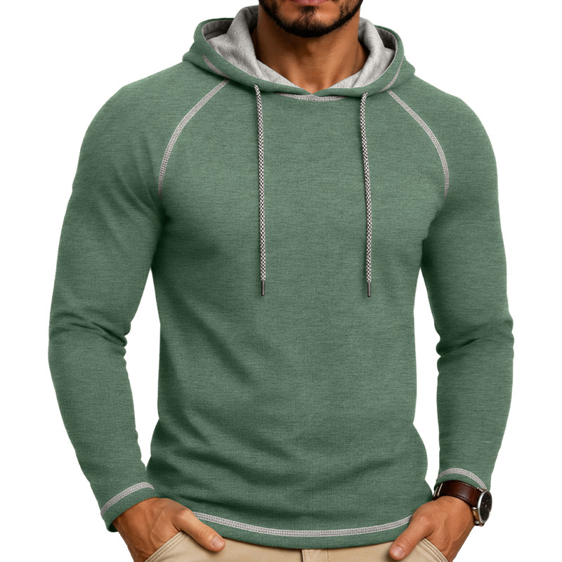 Mens Hooded Long-sleeve T-shirt Sports Top
