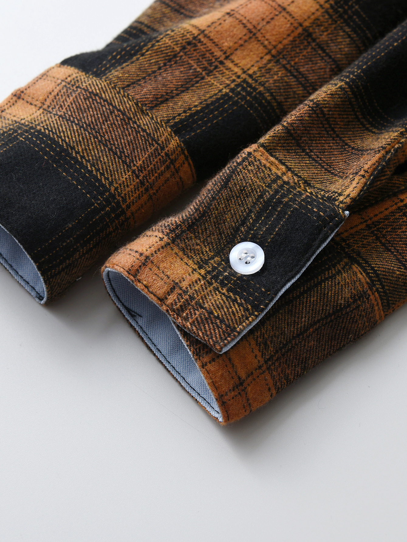 Boy's Yellow Plaid Brushed Long Sleeve Shirt
