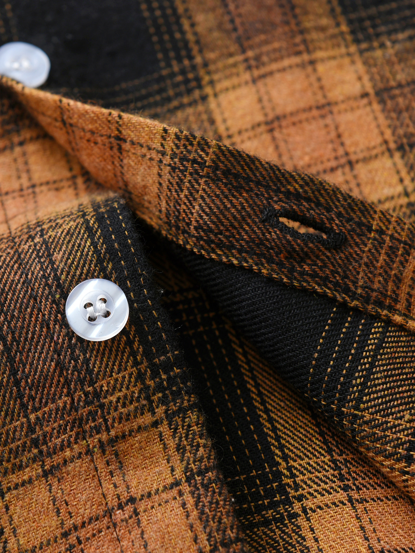 Boy's Yellow Plaid Brushed Long Sleeve Shirt