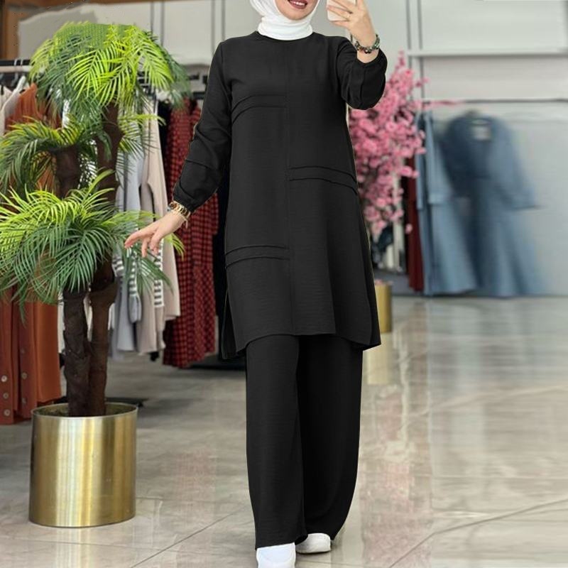 Muslim Women's Wear Solid Color Two-piece Set