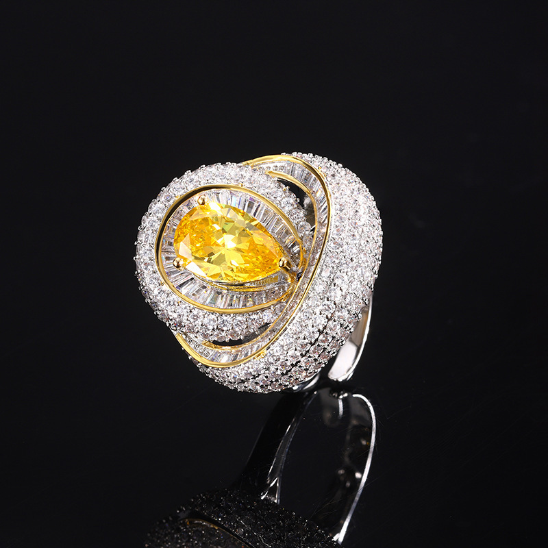 New Jewelry Ring Pigeon Blood Red Zirconium Ring European And American Style Light Luxury High-End Adjustable Ring For Women