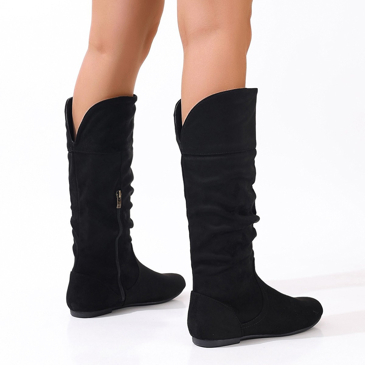 Plus-size High-top Flat Western Cowboy Boots