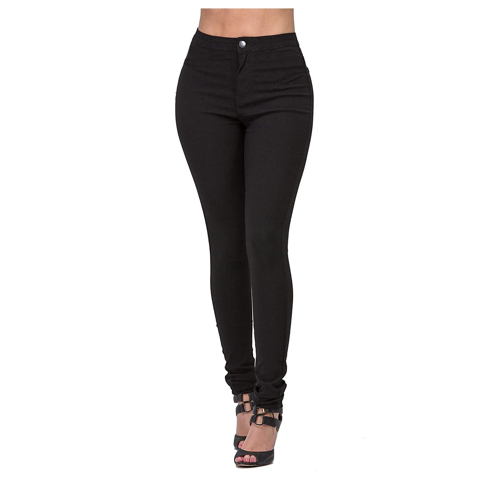 Multi-color Stretch Solid-color Denim Trousers For A Refined Look
