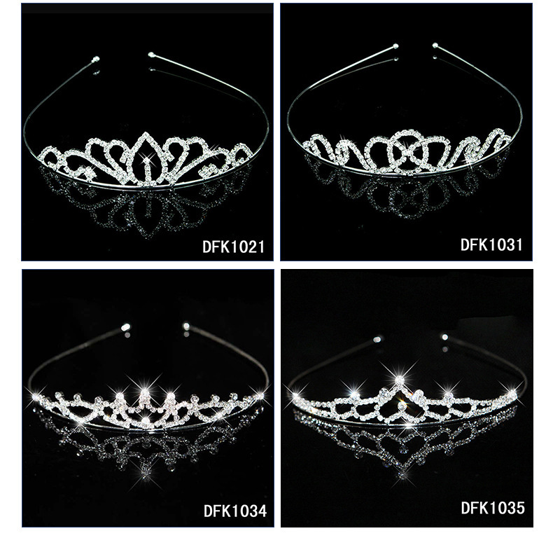 Bridal Crown Headdress Diamond Alloy Women's Hair Band Accessories Girls Children Diamond Jewelry Wholesale