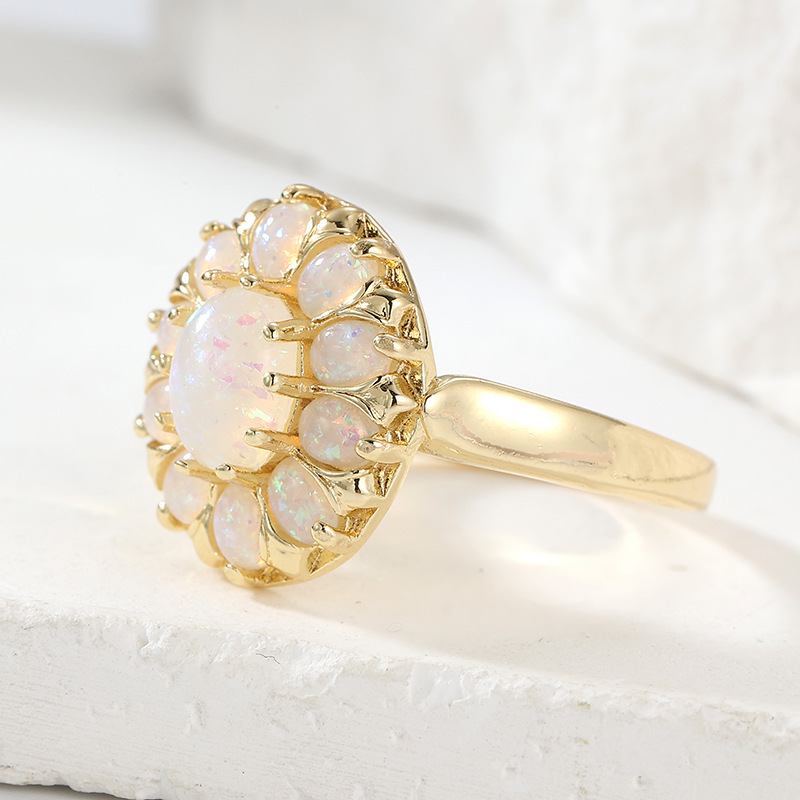 Luxury Floral Cocktail Ring Bohemian Style