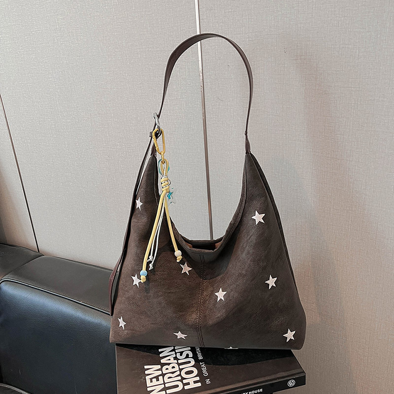Five-Pointed Star Embroidered Commuter Shoulder Fashion Tote Bag For Women