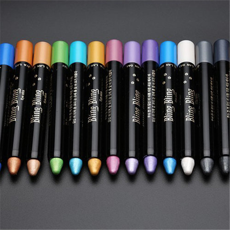 Pearlescent Silk Eyeshadow Pen Lasting Waterproof and Blooming Shiny Pearlescent Gel Pen 15 Color Eye Shadow Pen