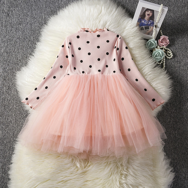 Baby Girls Spring Winter Long Sleeve Tutu Lace Dresses Infant Newborn Birthday Party Clothes Gown Casual Wear