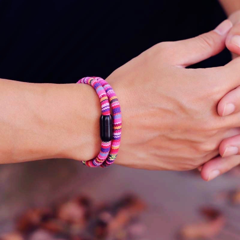 Bohemian Mens Stainless Steel Magnet Accessories Charm Bracelet