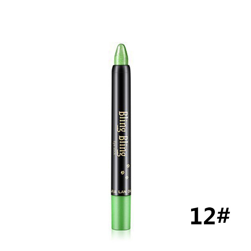 Pearlescent Silk Eyeshadow Pen Lasting Waterproof and Blooming Shiny Pearlescent Gel Pen 15 Color Eye Shadow Pen