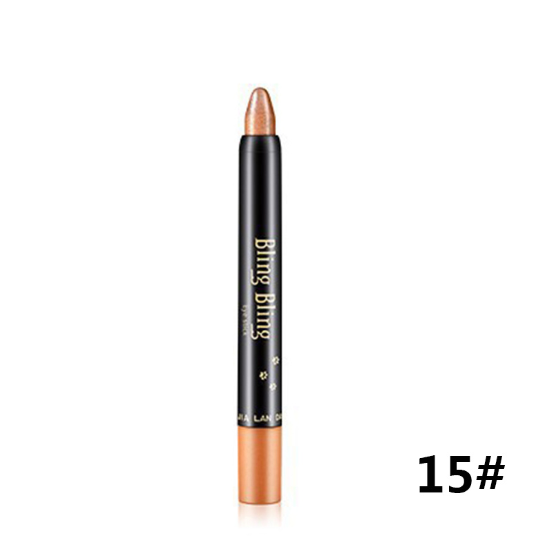 Pearlescent Silk Eyeshadow Pen Lasting Waterproof and Blooming Shiny Pearlescent Gel Pen 15 Color Eye Shadow Pen