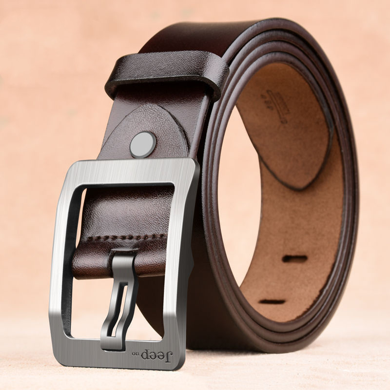 Two Layers Of  Belt For Men With Needle Buckle Belt