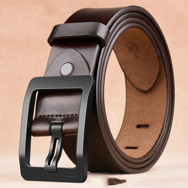 Two Layers Of  Belt For Men With Needle Buckle Belt
