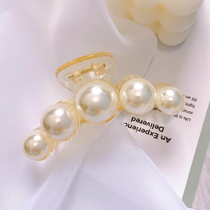 Korean Pearl Hair Clip Female Metal Large Clip Tassel Bowknot Shark Clip Hair Claw Bathing Hair Accessories