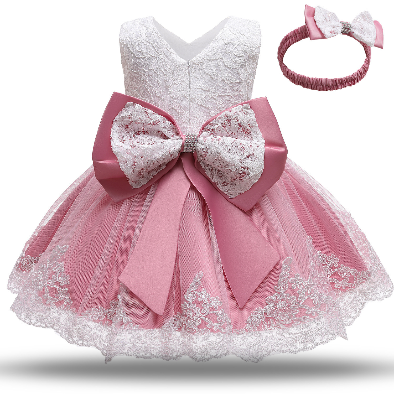 Baby Girls Dress Newborn Princess Birthday Wear Toddler Flower Ball Gown Kids Dresses for Girls 12- 24M