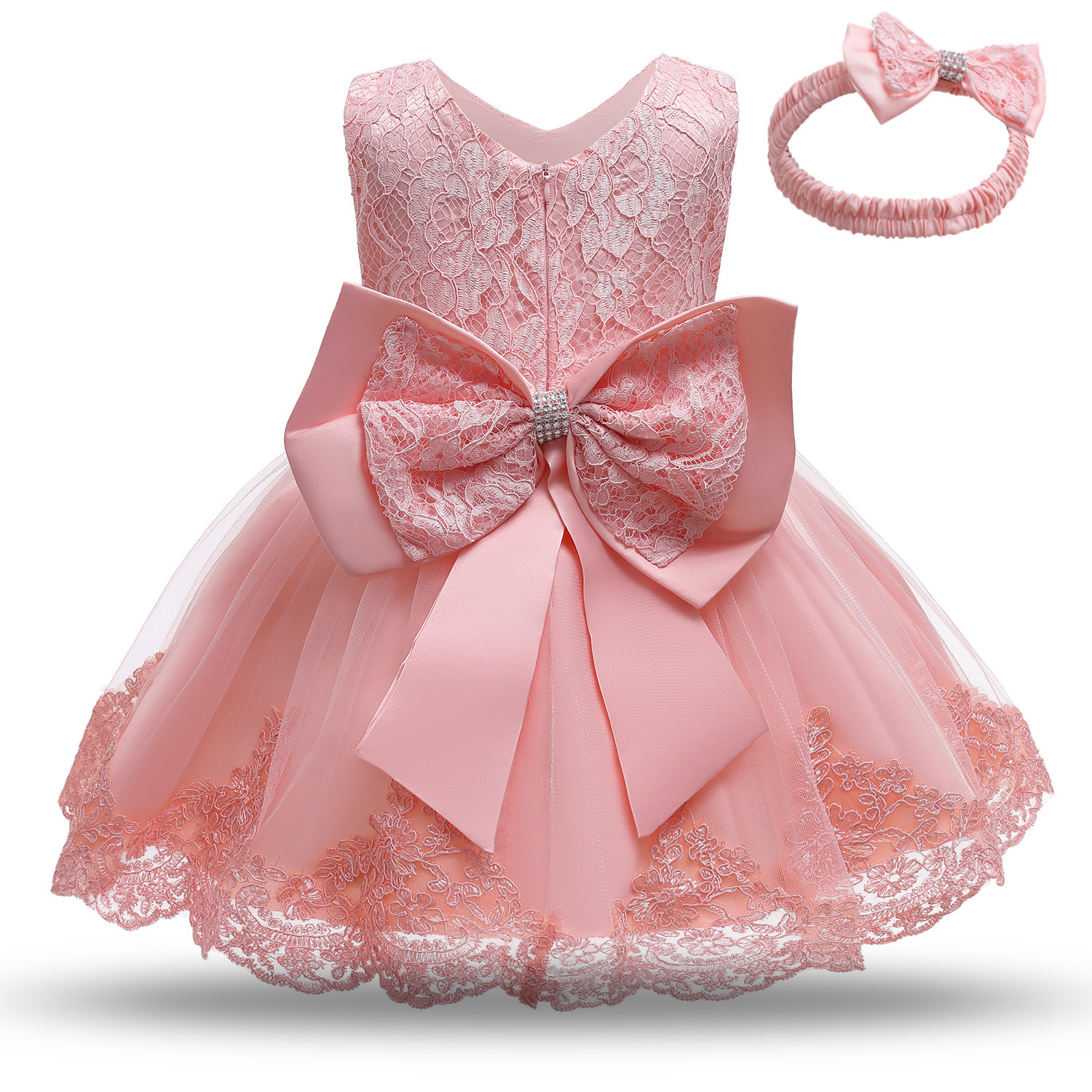 Baby Girls Dress Newborn Princess Birthday Wear Toddler Flower Ball Gown Kids Dresses for Girls 12- 24M