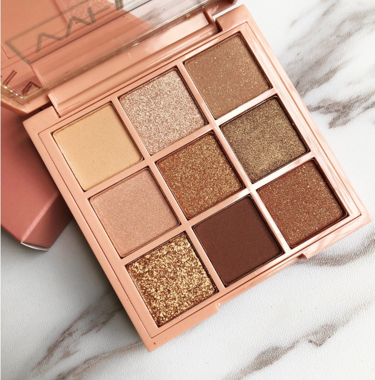 Eyeshadow plate nine colors bean paste earth pumpkin matte pearlescent nude makeup