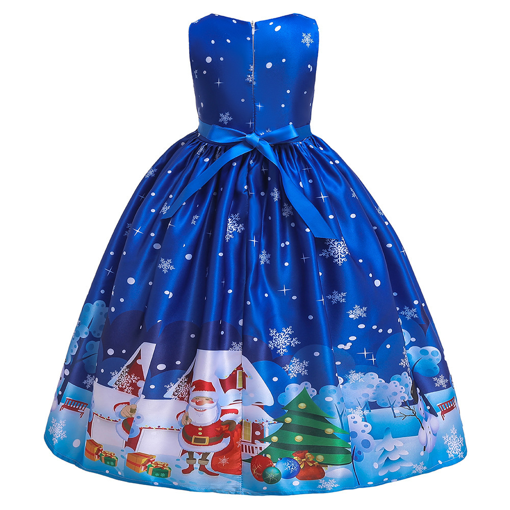 Santa Claus Print Long Dress