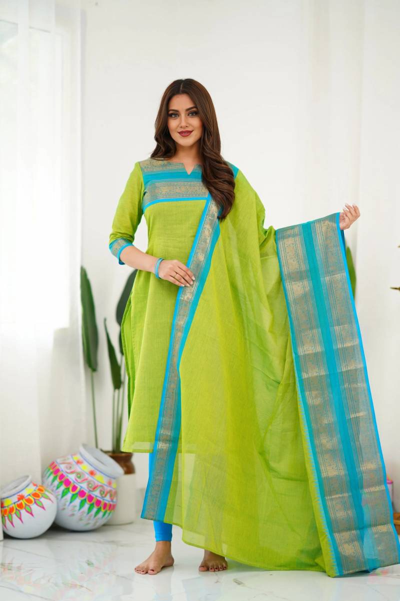 Hiba Cotton_Kurti Bottom With Dupatta Collection