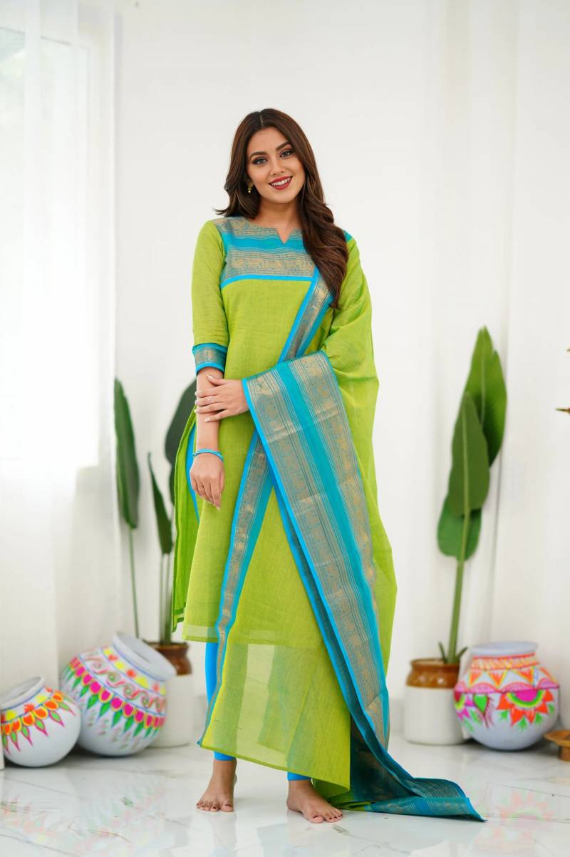 Hiba Cotton_Kurti Bottom With Dupatta Collection