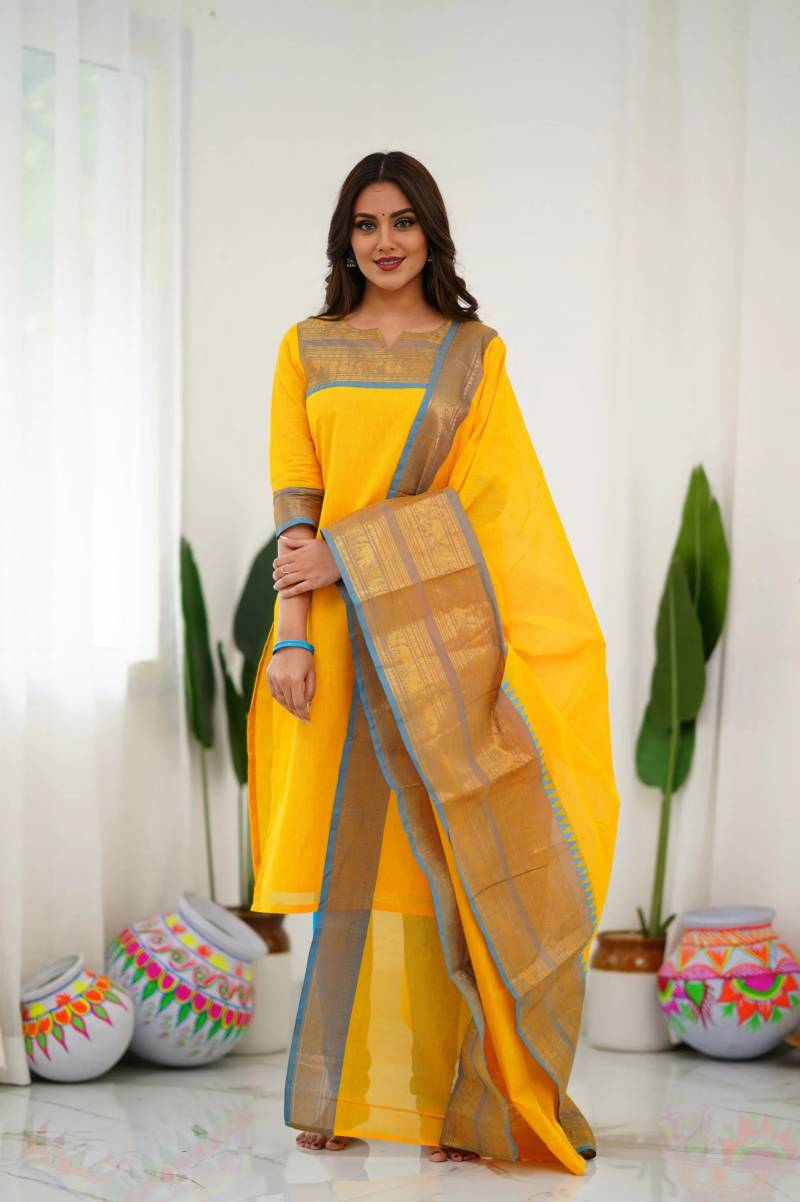 Hiba Cotton_Kurti Bottom With Dupatta Collection
