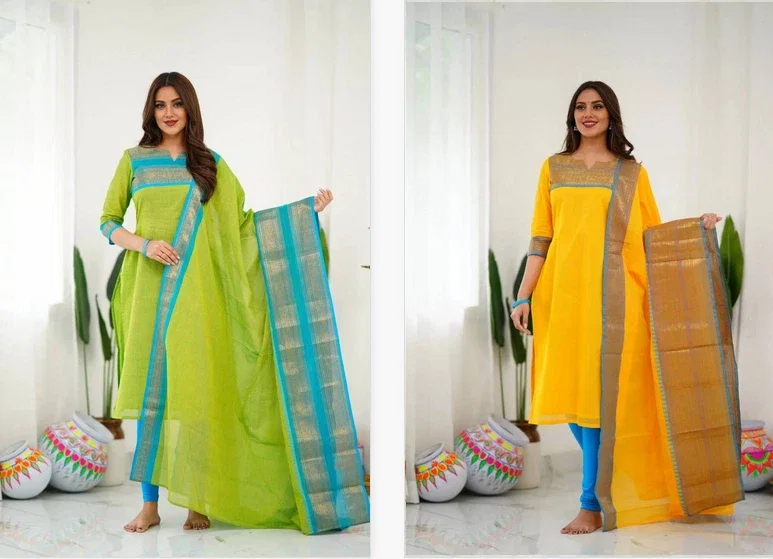 Hiba Cotton_Kurti Bottom With Dupatta Collection