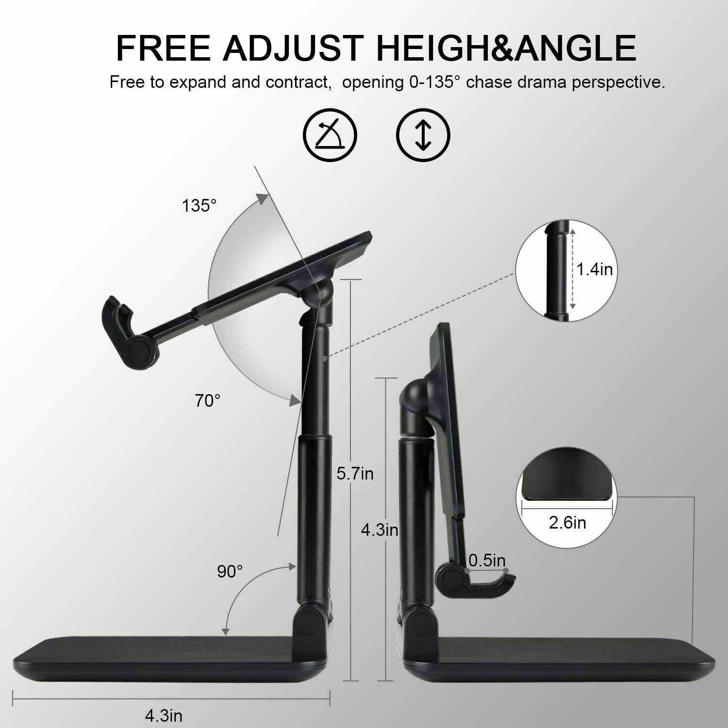 Cell Phone Stand Tablet Mount Fordable Desktop Holder Cradle Dock Mobile Phone Phone Holder Stand, Desktop Cell Phone Holder For IPad Tablet Desk Holder