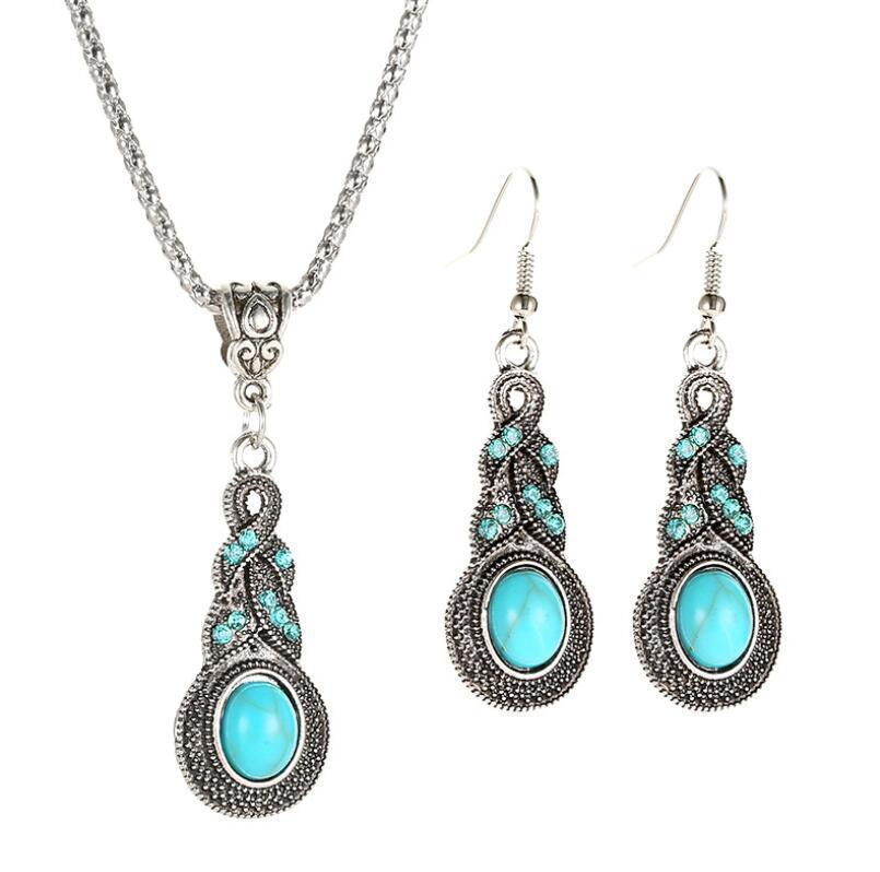 New Vintage Earrings Necklace Exquisite Fashion Necklace Bohemian Party Accessories