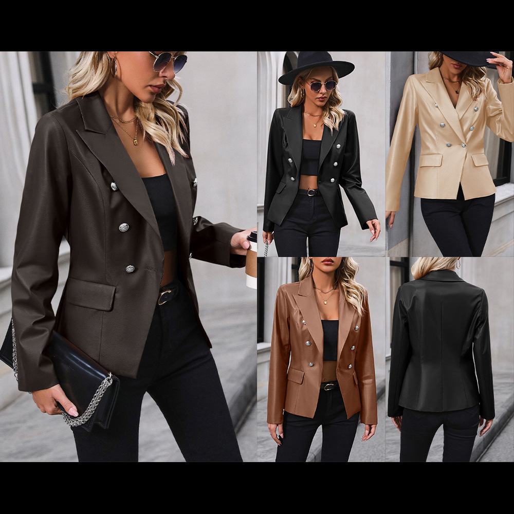 Women's  Suit  Leather Coat