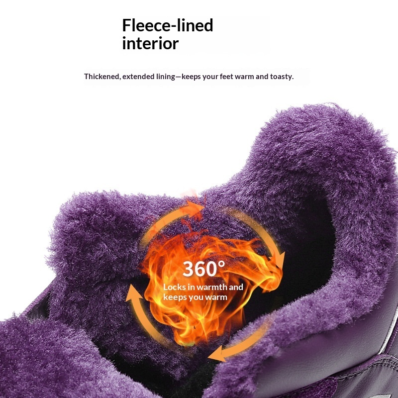 Winter And Fall Fleece-lined Warm Shoes For Seniors