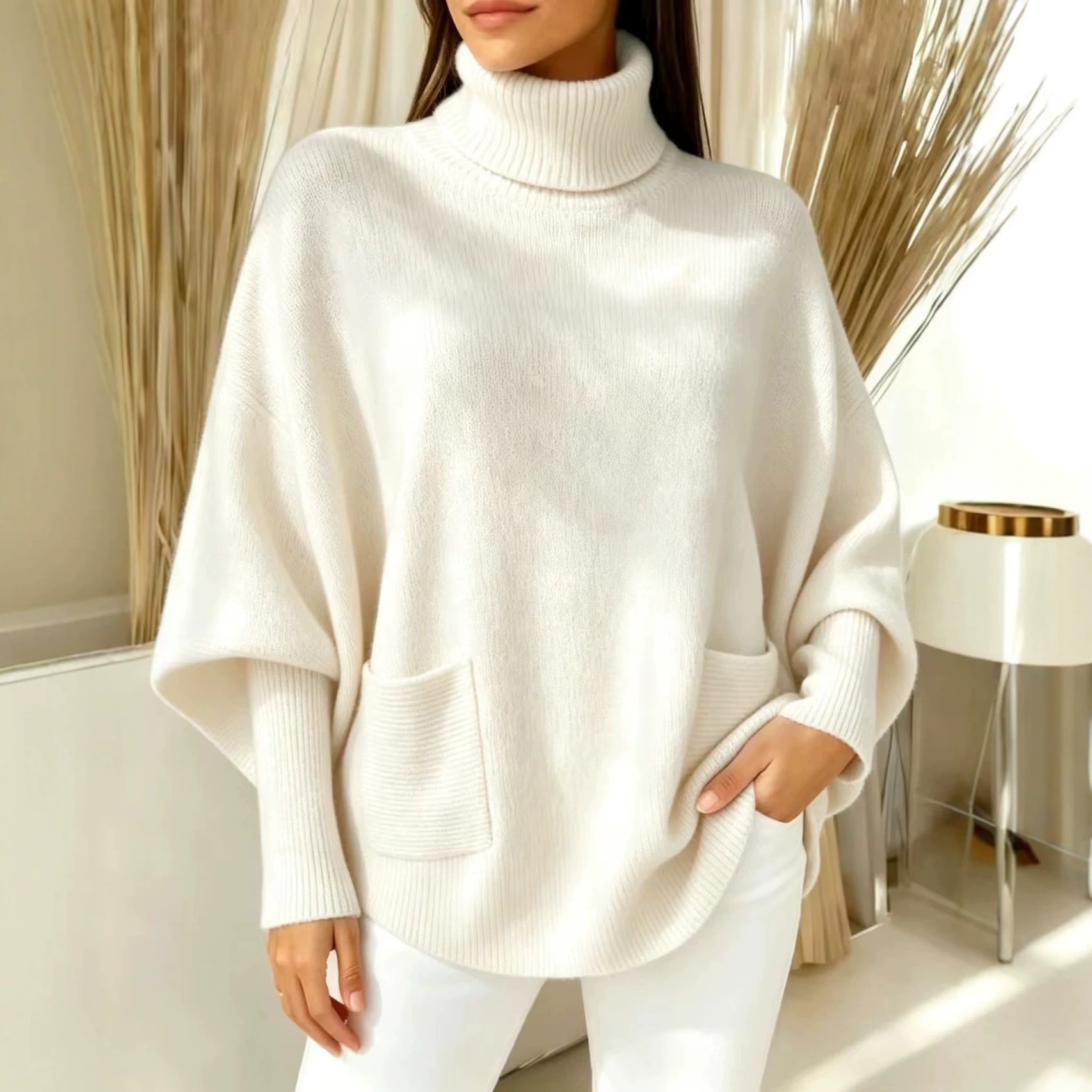 New Solid Color Long Sleeve Turtle Neck In Autumn And Winter
