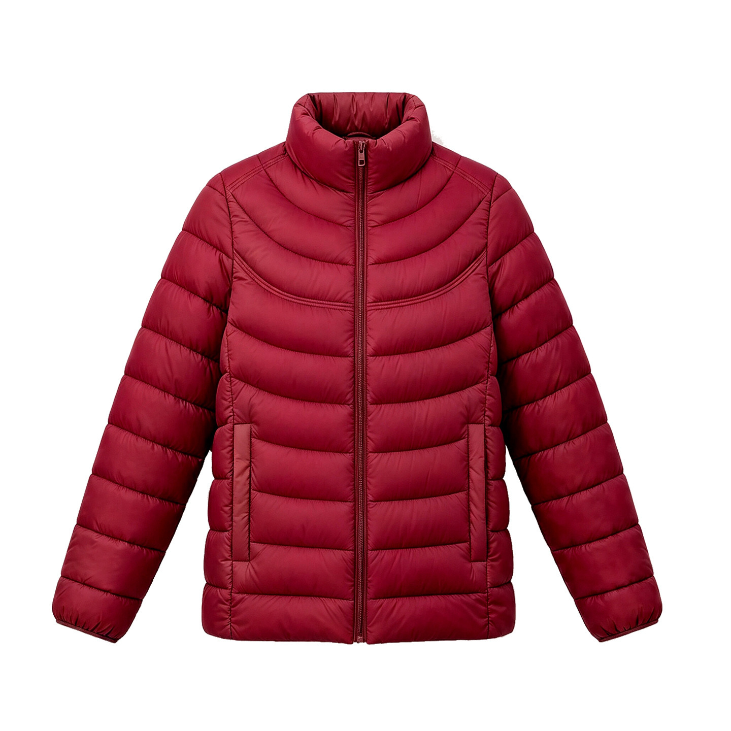 Womens Fallwinter Stand-collar Lightweight Cotton Jacket Short-length Curved-quilted Design Ultra-light And Easy To Wear