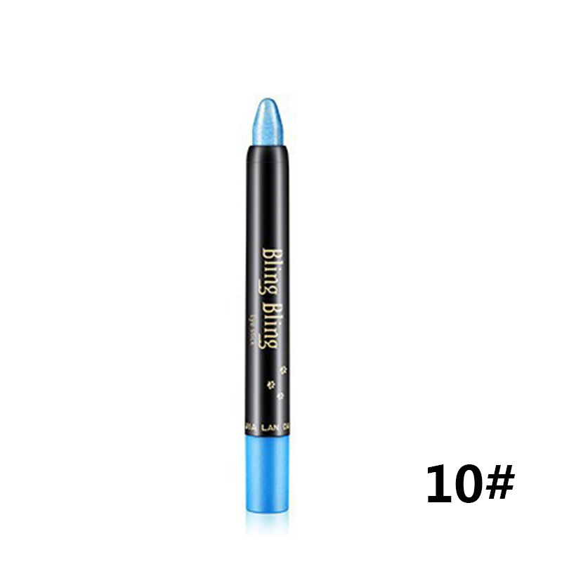 Pearlescent Silk Eyeshadow Pen Lasting Waterproof and Blooming Shiny Pearlescent Gel Pen 15 Color Eye Shadow Pen