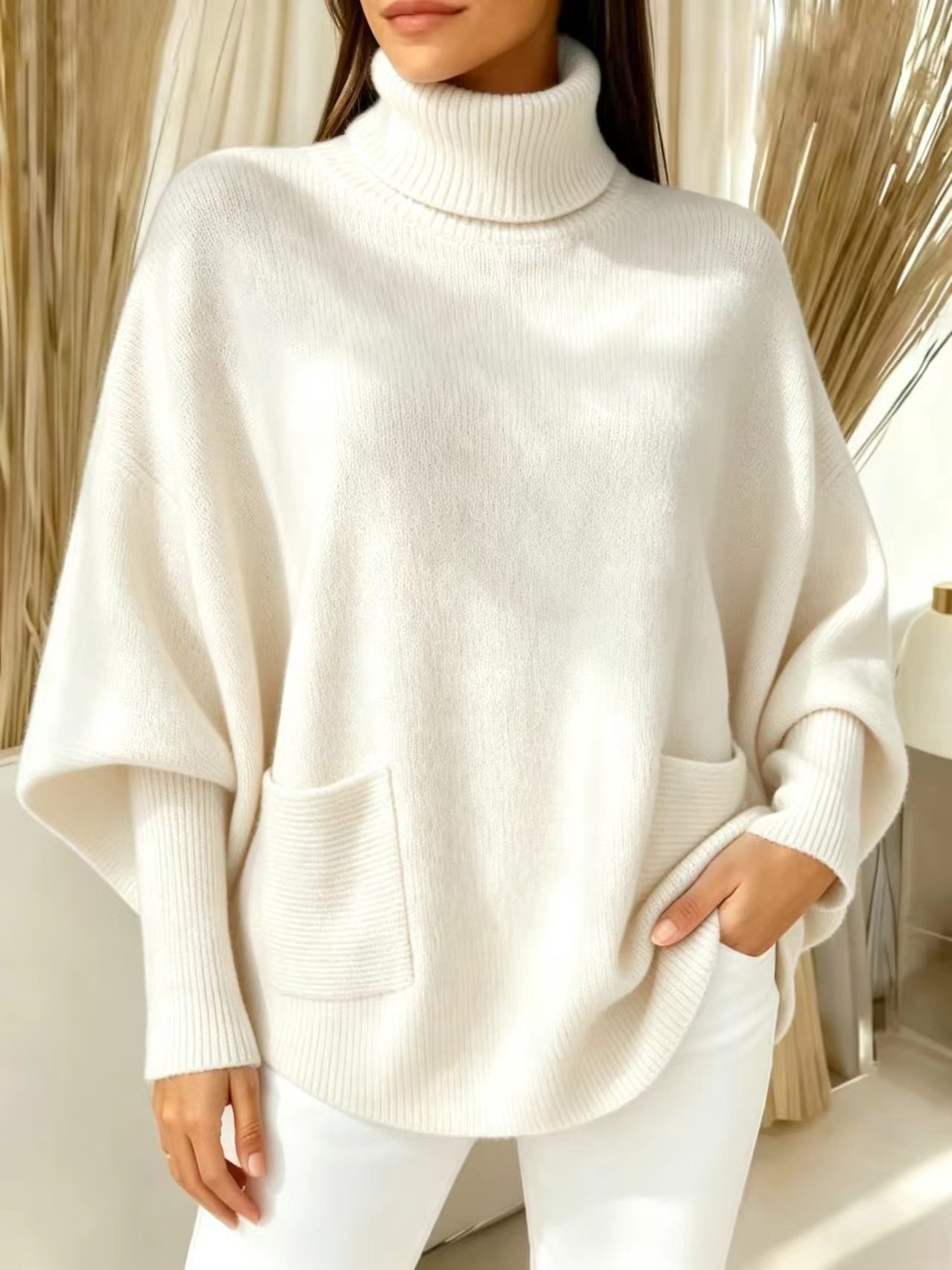New Solid Color Long Sleeve Turtle Neck In Autumn And Winter