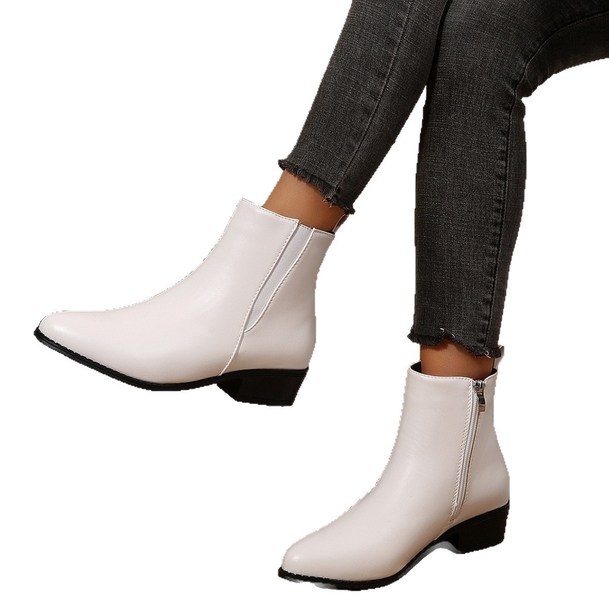 Fashionable Women's Leather Martin Boots