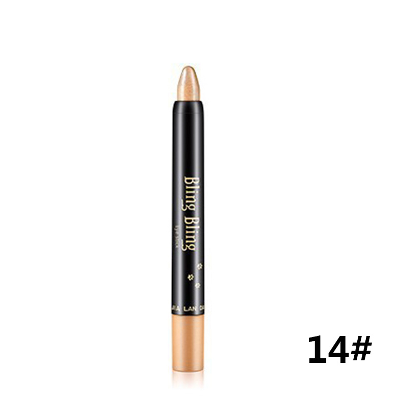 Pearlescent Silk Eyeshadow Pen Lasting Waterproof and Blooming Shiny Pearlescent Gel Pen 15 Color Eye Shadow Pen