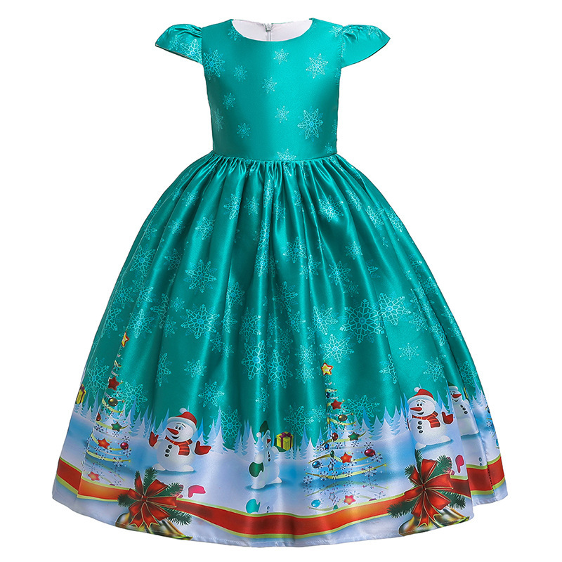 Santa Claus Print Long Dress