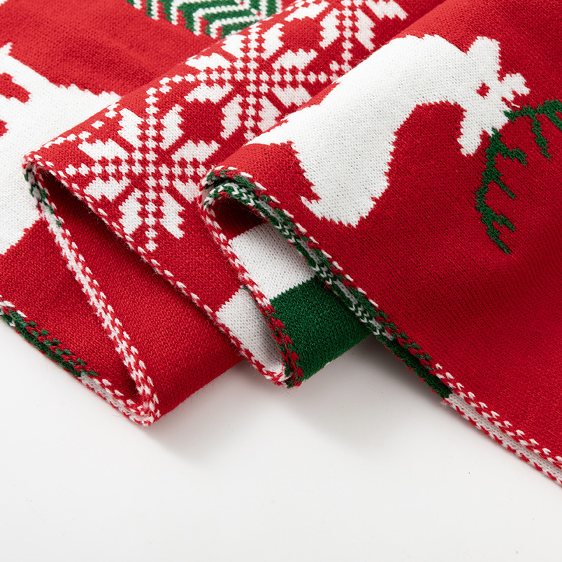 Warm Knitted Christmas Scarf For Fall And Winter