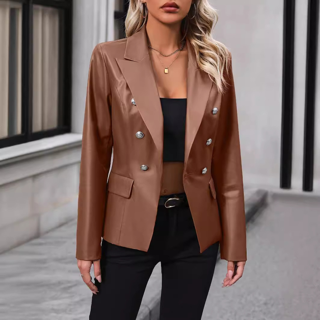 Women's  Suit  Leather Coat