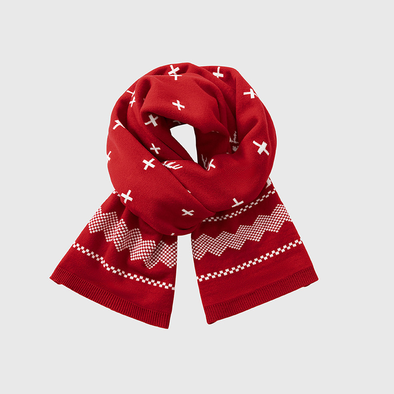 Warm Knitted Christmas Scarf For Fall And Winter