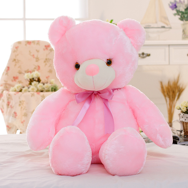 Creative Light Up LED Teddy Bear Stuffed Animals Plush Toy Colorful Glowing Gift for Kids Pillow