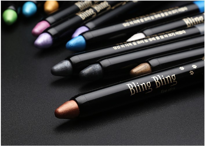 Pearlescent Silk Eyeshadow Pen Lasting Waterproof and Blooming Shiny Pearlescent Gel Pen 15 Color Eye Shadow Pen