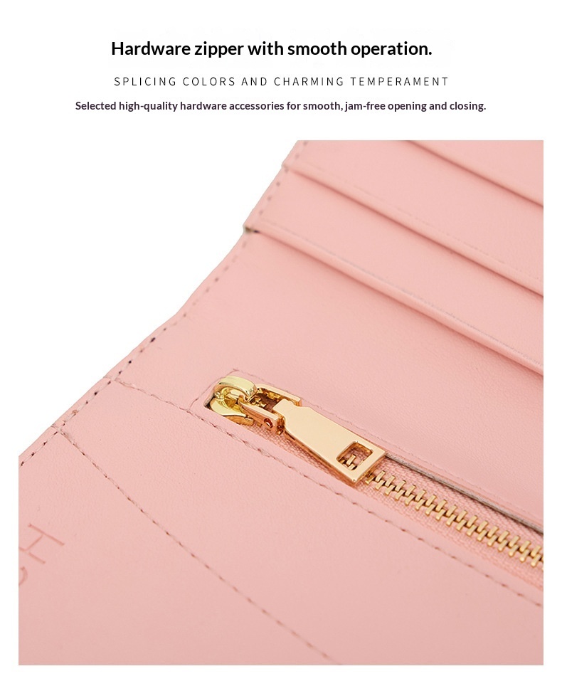 Card Bag, Women's Wallet, Female Student ID Card, Long Anti-theft Brush, Hand-held Bag, High-end PU Card Holder, Cute Coin Purse - Blue