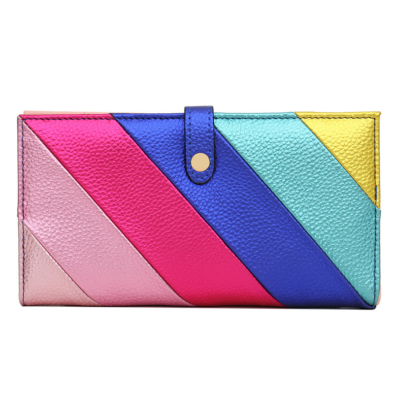 Card Bag, Women's Wallet, Female Student ID Card, Long Anti-theft Brush, Hand-held Bag, High-end PU Card Holder, Cute Coin Purse - Blue